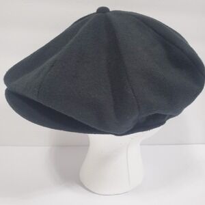 Scala Classico Newsboy Flat Driving Cap Mens L Black Wool Blend Ivy Hat Pacific